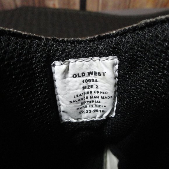 Cowboy style Old West Embroidered Leather upper booties sz 2 - Picture 6 of 7